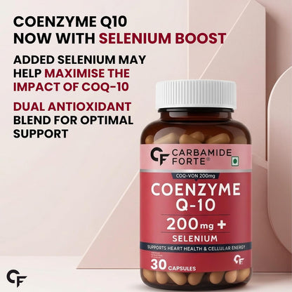 Coenzyme Q10 200mg (Ubiquinol) with Selenium 40mcg | 30 Vegetarian Capsules