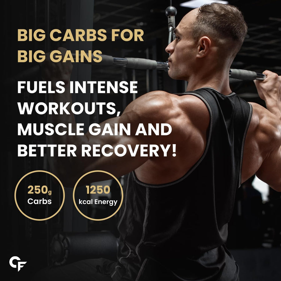 Carbamide Forte Mass Gainer with 54g Protein, 250g Carbs, Multivitamin, ZMA & Creatine 3g - Weight Gainer for Men & Women - Vanilla Banana Flavour - 1kg