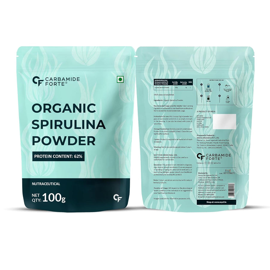 Carbamide Forte 100% Organic Spirulina Powder | Spirulina | Spirulina Powder Organic - 100g