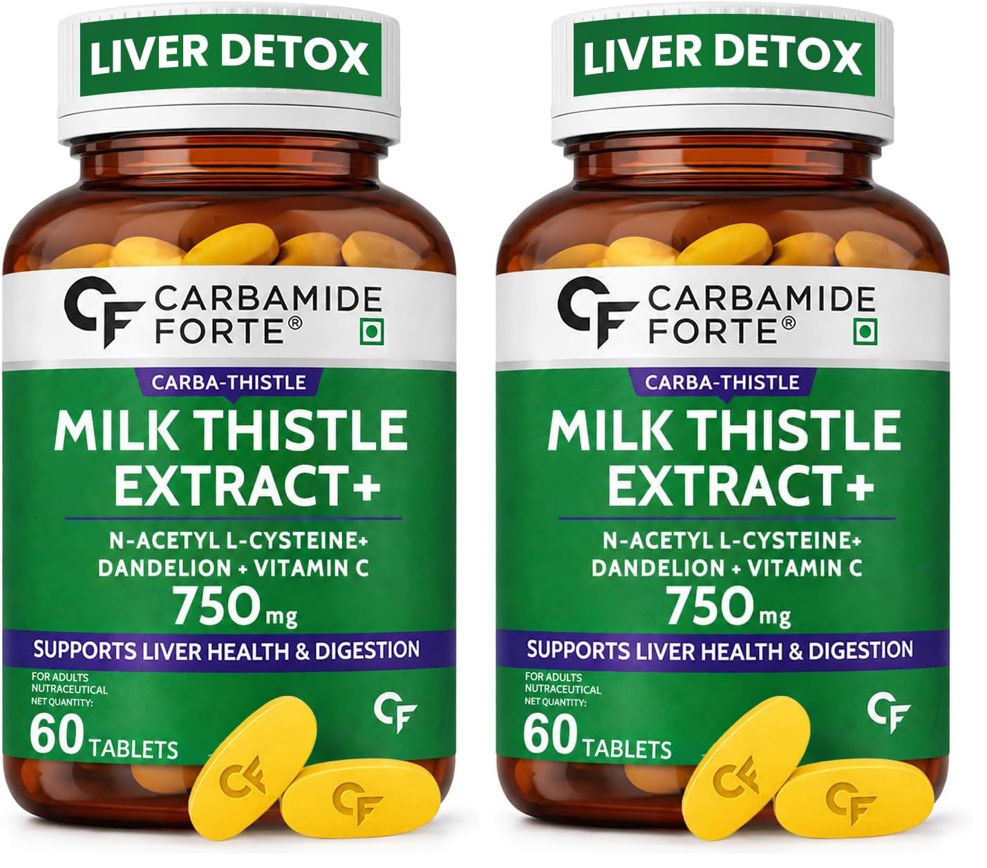 Milk Thistle Tablets with NAC, Dandelion & Vitamin C - 60 Tablets