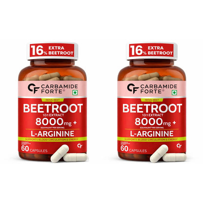 Beetroot Extract Capsules with L-Arginine & Grape Seed | 60 Capsules