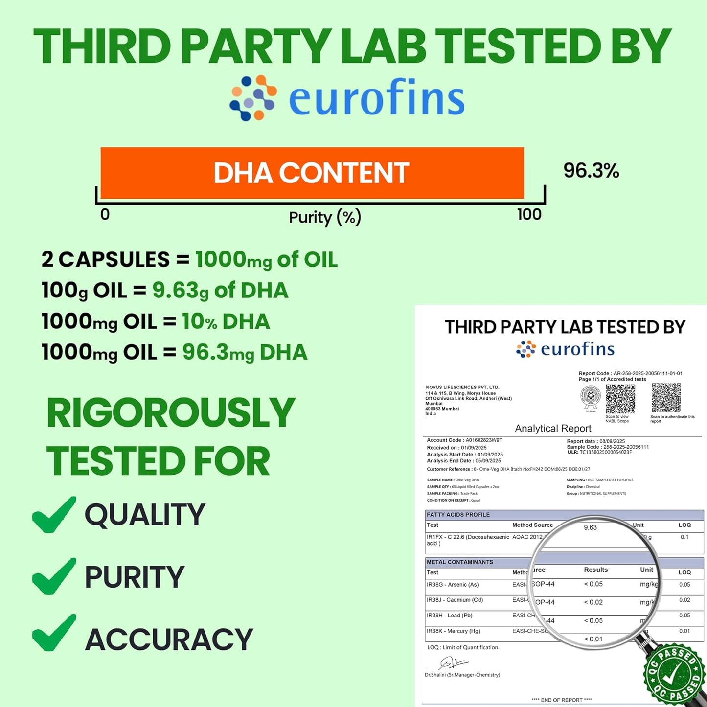 Veg Omega‑3 1000 mg with Algal DHA (Plant‑Based) | 60 Liquid Filled Capsules