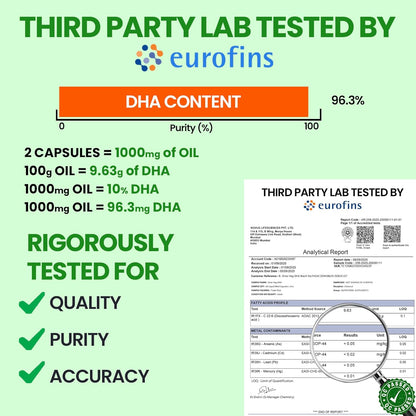 Veg Omega‑3 1000 mg with Algal DHA (Plant‑Based) | 60 Liquid Filled Capsules