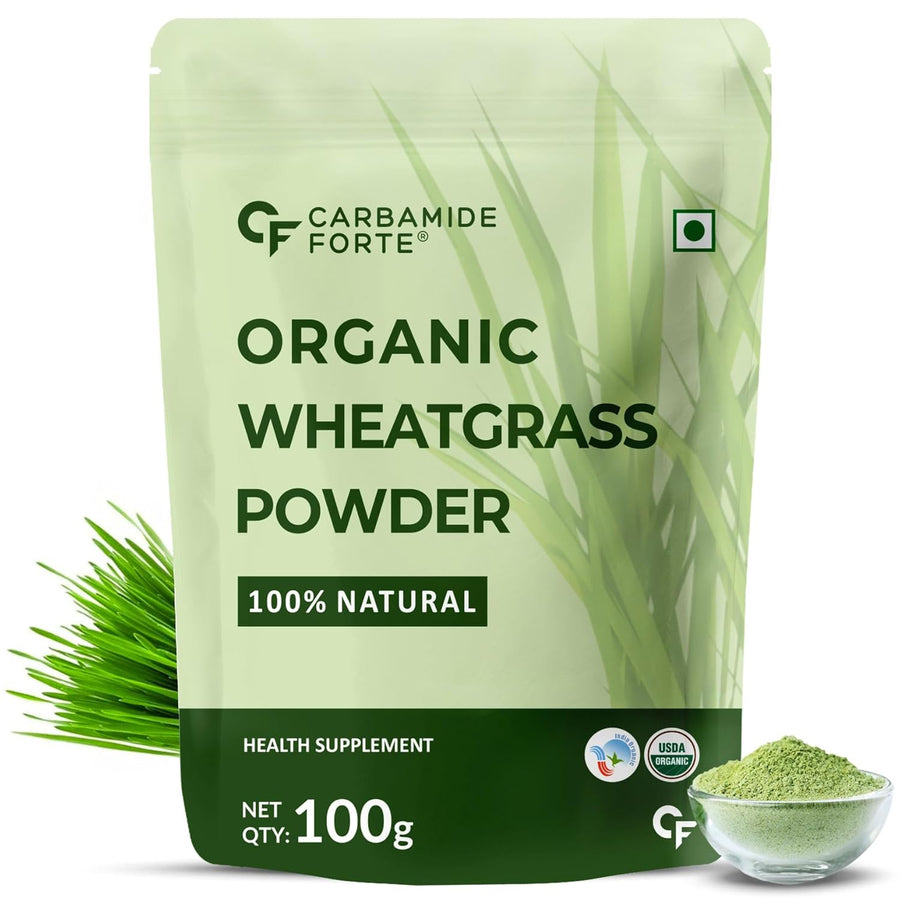 Carbamide Forte 100% Natural Organic Wheatgrass Powder | Wheat Grass Powder | Organic Wheatgrass Juice | Wheat Grass Juice - 100g