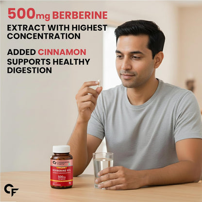 95% Berberine 500 mg with Milk Thistle & Cinnamon | 60 Capsules