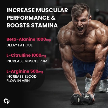 Carbamide Forte Pre Workout Powder | Pre Workout Supplement for Men and Women | Preworkout Supplement with Taurine & Creatine Monohydrate for Energy, Focus & Strength | Watermelon Flavour – 40 Servings - 200g