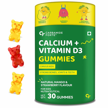 Calcium Gummies for Kids with Vitamin D3 & Phosphorus | 30 Veg Gummy