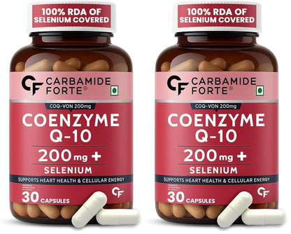 Coenzyme Q10 200mg (Ubiquinol) with Selenium 40mcg | 30 Vegetarian Capsules