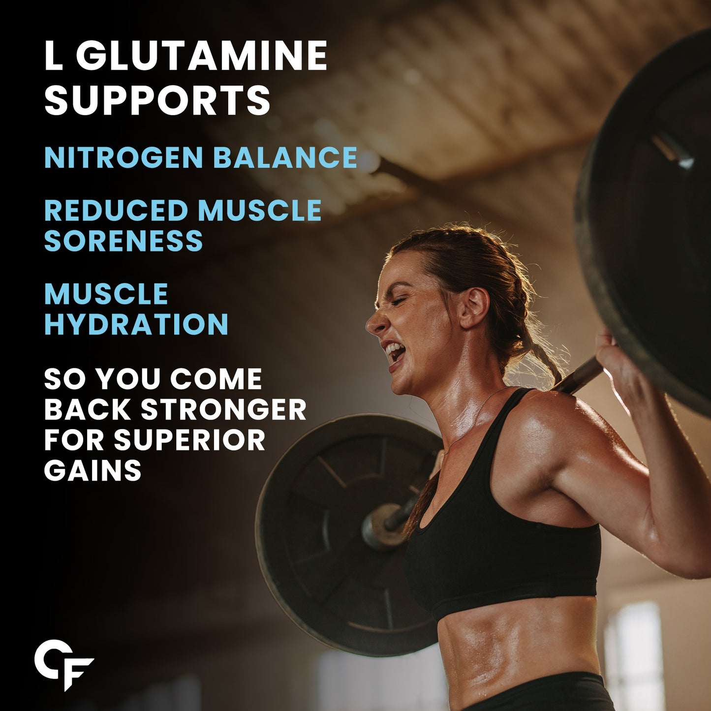 Carbamide Forte L Glutamine Powder 5000mg | L Glutamine Supplement for Men | Post Workout Muscle Recovery Supplements for Men - Unflavoured - 250 grams