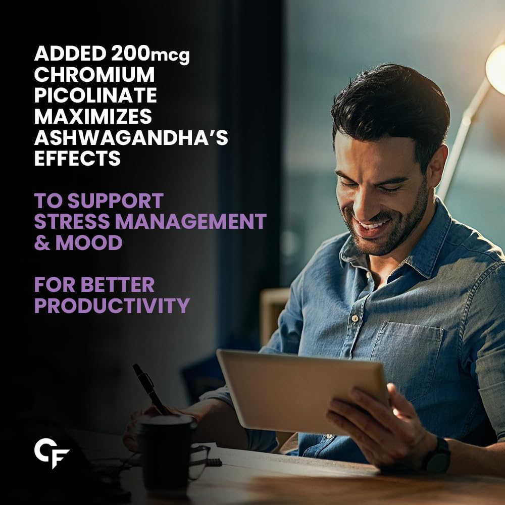 Carbamide Forte Organic Ashwagandha 1000mg Tablets|Stress & Anxiety Relief Tablets |Ashwagandha Powder tablet 1000 mg|Rejuvenates Mind & Body - 60 Organic Ashwagandha Tablets, 1 count, 60 tablets