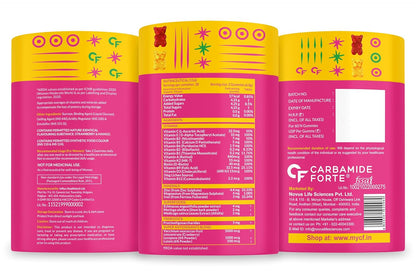 Carbamide Forte Multivitamin Gummies for Women | Multivitamin for Women' s Hair, Skin & Nails, with Biotin & Antioxidants for Immunity & Probiotics for Digestion | 23 Ingredients - 60 Veg Gummies