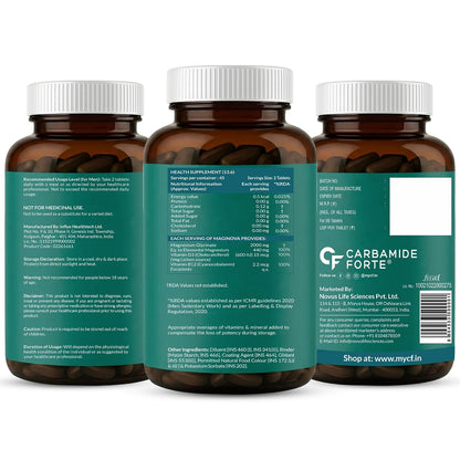 Magnesium Glycinate 2000mg Tablets with Vitamin D3 & B12 – 90 Veg Tablets - Carbamide Forte