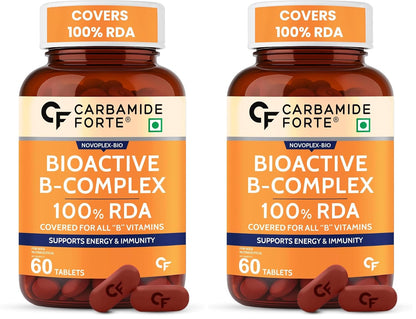 Bioactive B Complex with Methylated B Vitamins | 100% RDA | Choline, Myo-Inositol & Biotin | 60 Tablets