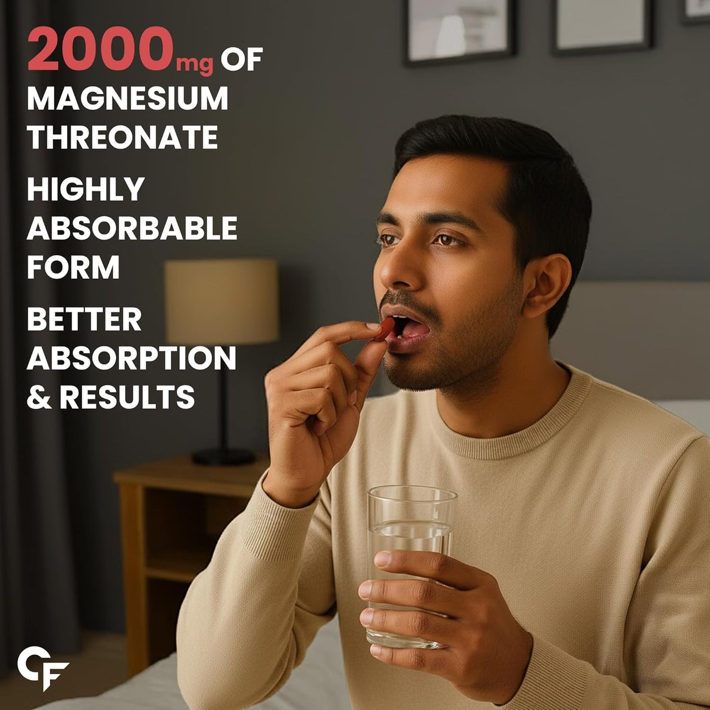 Magnesium L-Threonate Supplement – 2000 mg 60 Tablets
