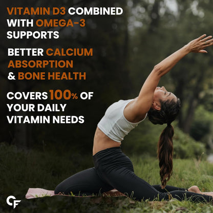 Omega 3 Fish Oil 1000mg with Vitamin D & E – Salmon Fish Oil Softgels (60 Count)