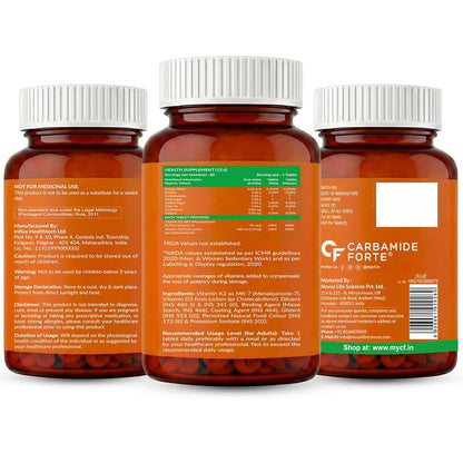 Vitamin D3 K2 Supplement | Veg D3 - Lichen - 60 Tablets