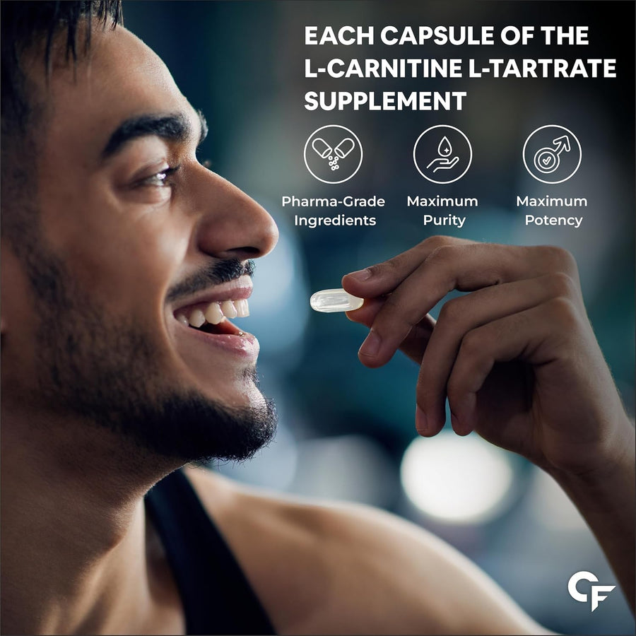 CF Carbamide Forte L Carnitine Supplement 1000mg Capsules for Men & Women | Pre Workout Supplement -Veg Capsules 60 Count