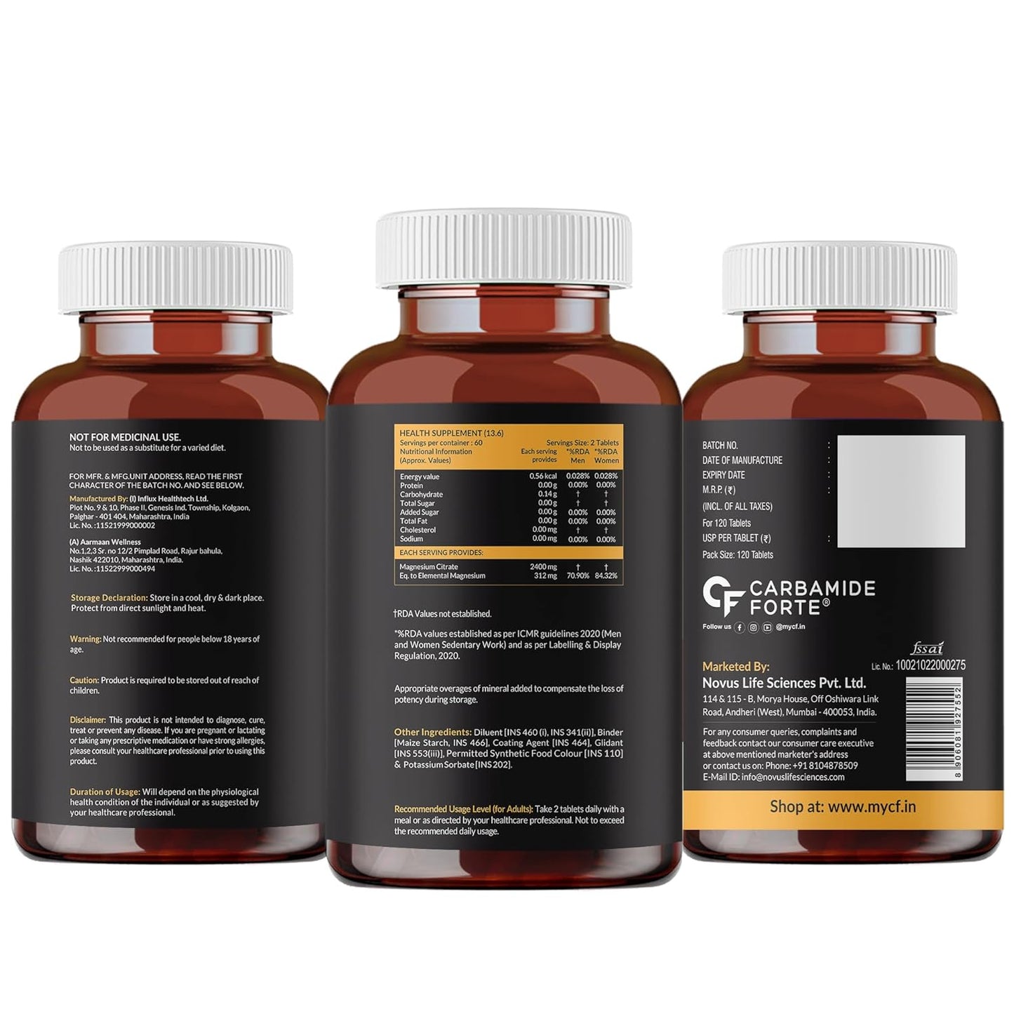 Magnesium Citrate 2400 mg - 120 Tablets