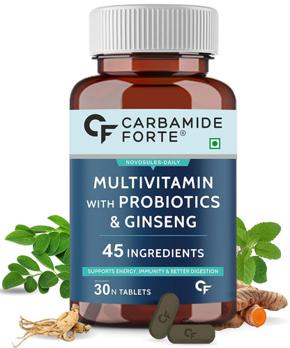 Carbamide Forte Multivitamin Tablet For Men | Multi vitamin for Men with Ginseng | Multivitamin With Probiotics For Immunity & Energy | Multivitamin with Zinc - 30 Veg Tablets