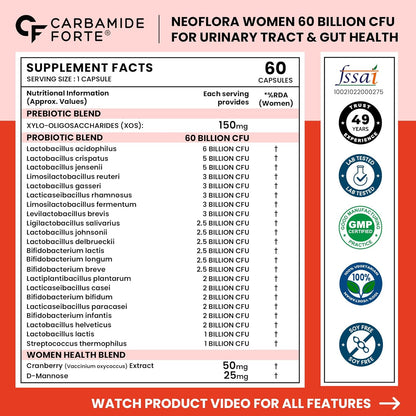 Women’s Probiotics Supplement 60 Billion CFU  | 60 Veg Capsules