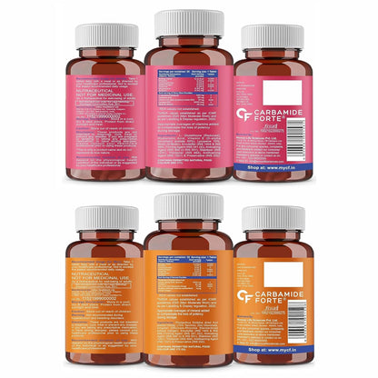 Carbamide Forte Japanese Reduced L Glutathione Tablets with Vitamin C from Amla Extract, Collagen, Lycopene Combo Pack for Skin Health (1000mg) - 30 Veg Tablets Each