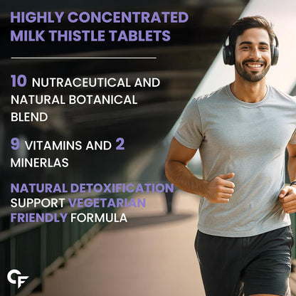 Carbamide Forte Liver Detox Supplement with Milk Thistle Extract 800mg (30:1) | Added Multivitamins & Amino Acid | Liver Support Supplement –120 Veg Tablets