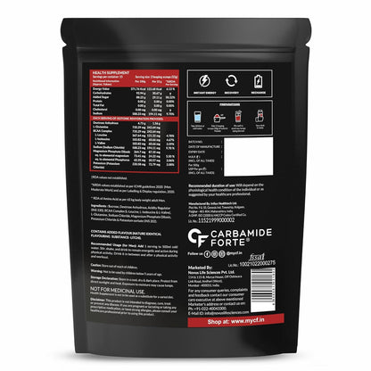 Carbamide Forte Isotonic Powder | Pre Workout Supplement For Men And Women| Instant Energy Drink for PreWorkout | Electrolytes Powder with added BCAA & L Glutamine - Litchi Flavour - 500g (Pack of 1)