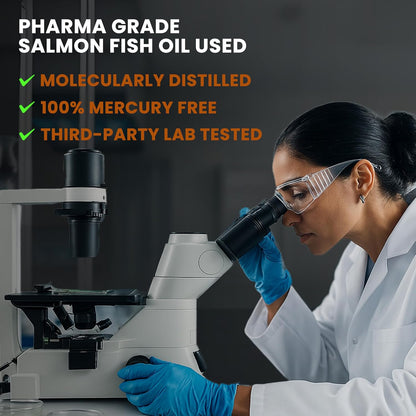 Omega 3 Fish Oil 1000mg with Vitamin D & E – Salmon Fish Oil Softgels (60 Count)