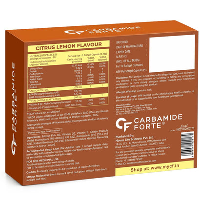 Salmon Omega 3 Fish Oil Capsules – 1000mg Softgels | 10 Softgels