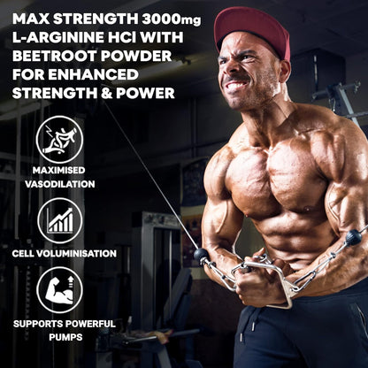 Carbamide Forte L Arginine Powder Supplement 3000mg | Pre-workout for men & women | L Arginine Supplement| Beet Root Powder - Mixberry- 90g