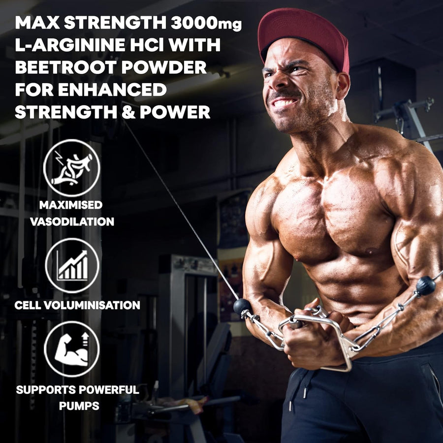 Carbamide Forte L Arginine Powder Supplement 3000mg | Pre-workout for men & women | L Arginine Supplement| Beet Root Powder - Mixberry- 90g