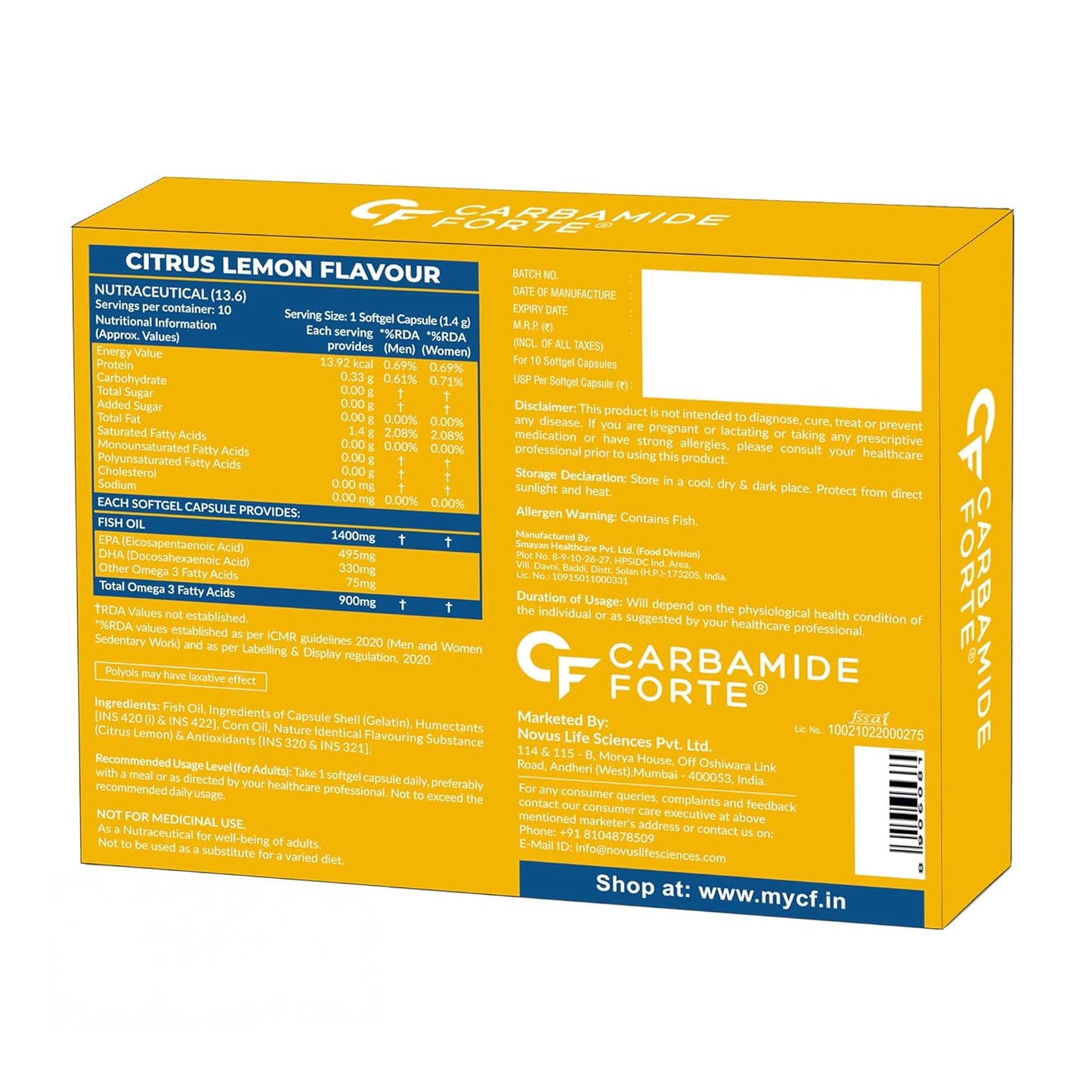 Triple Strength Omega 3 Fish Oil Capsules 1400mg | 10 Softgels