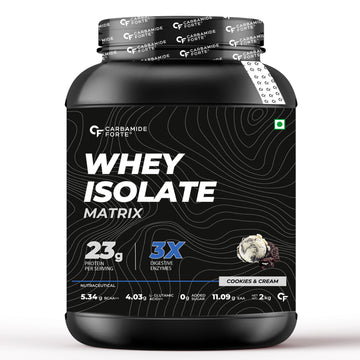Carbamide Forte Whey Isolate Matrix Protein Powder - With Added Multivitamin & Minerals - Cookies & Cream - 2Kg