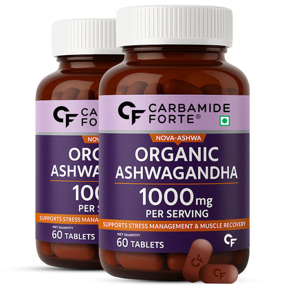 100% Organic Ashwagandha 1000 mg | 60 Tablets
