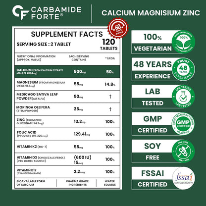 Calcium Magnesium Zinc Tablets – For Bone & Joint Support (60 Tablets)
