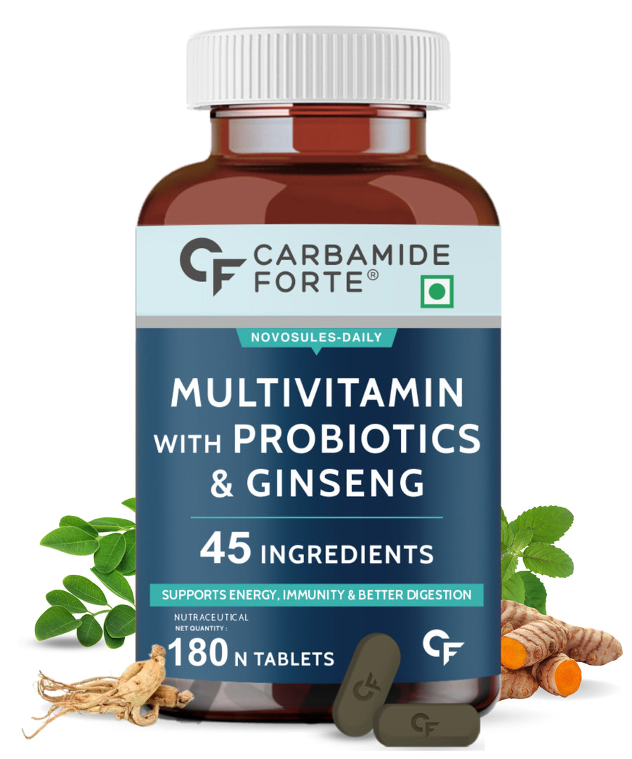 Carbamide Forte Multivitamin Tablet For Men | Multi vitamin for Men with Ginseng | Multivitamin for Men With Probiotics For Immunity & Energy | Multivitamin Men with Zinc, Multivitamins, Multiminerals - 180 Veg Tablets