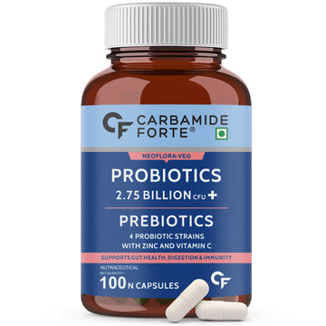 Carbamide Forte Probiotics Supplement 2.75 Billion with Prebiotics -100 Capsules