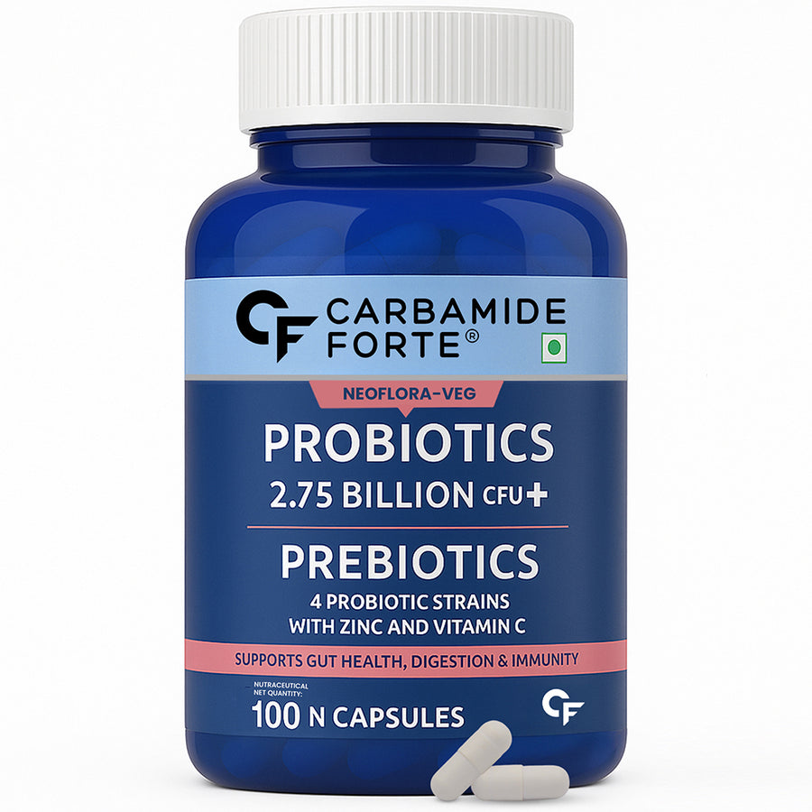 Carbamide Forte Probiotics Supplement 2.75 Billion with Prebiotics -100 Capsules
