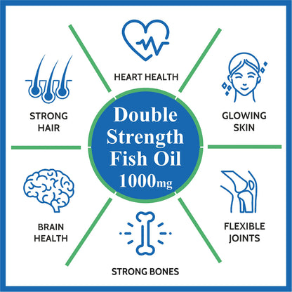 Carbamide Forte Double Strength Fish Oil 1000mg with Omega 3 600mg -60 Capsules