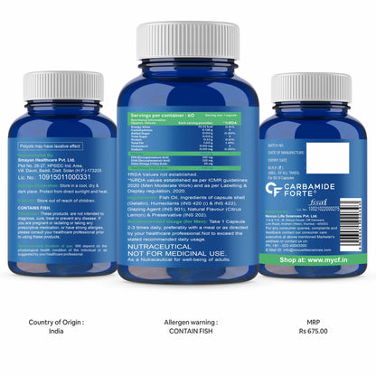 Carbamide Forte Double Strength Fish Oil 1000mg with Omega 3 600mg -60 Capsules