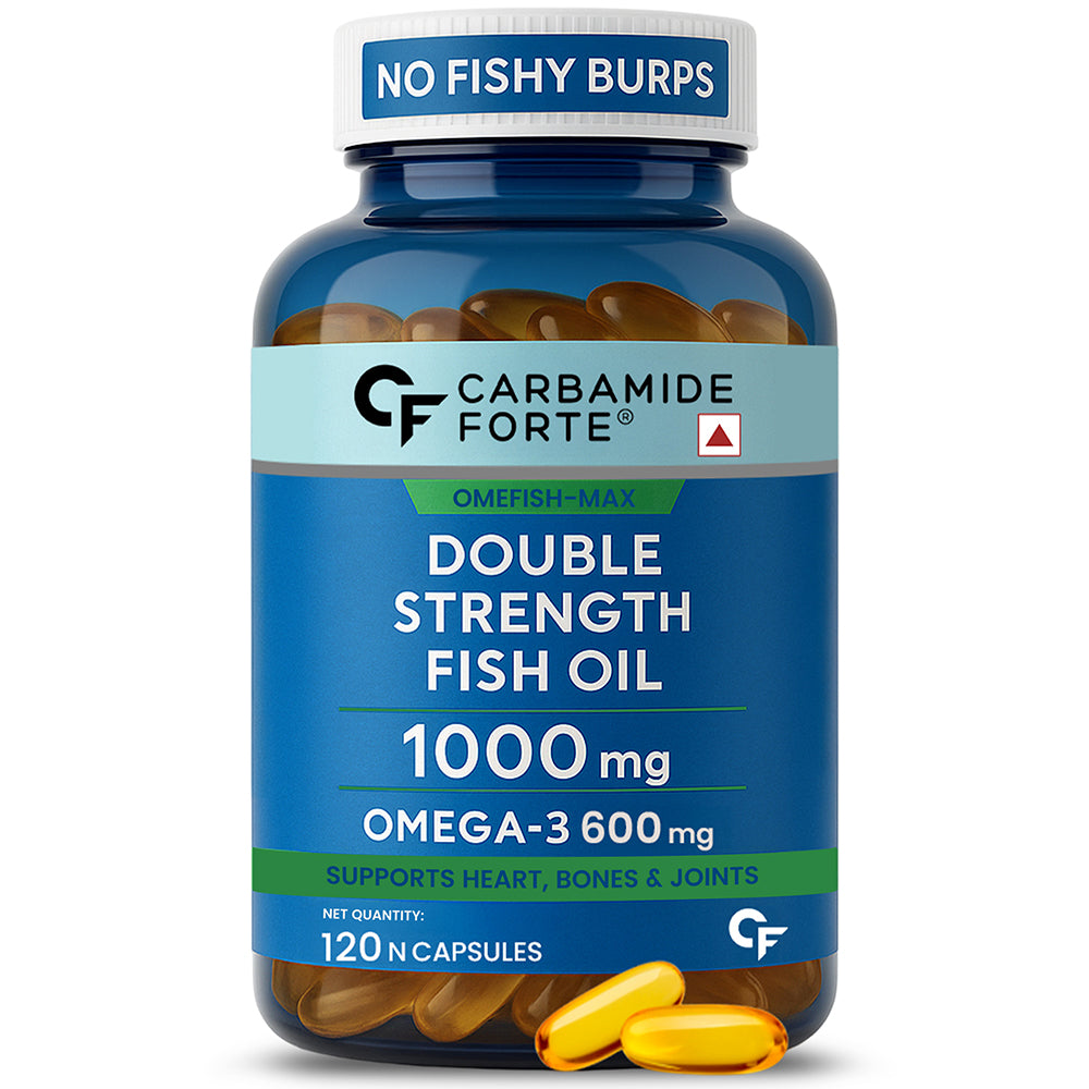Carbamide Forte Double Strength Fish Oil 1000mg with Omega 3 600mg -120 Capsules, 250 grams