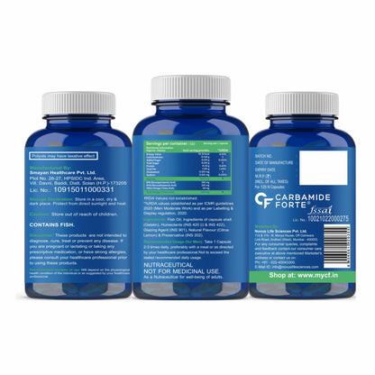 Carbamide Forte Double Strength Fish Oil 1000mg with Omega 3 600mg -120 Capsules, 250 grams
