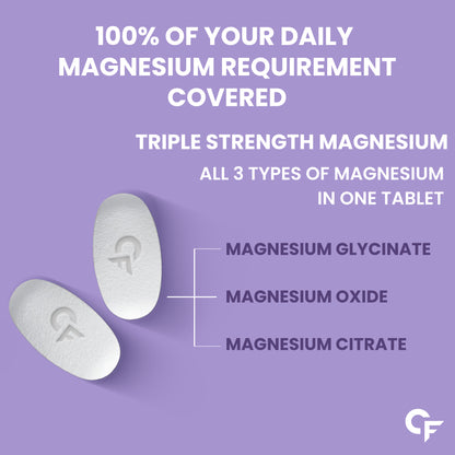 Carbamide Forte Chelated Magnesium Citrate Oxide Supplement | Triple Magnesium Supplement Supports Bones Muscles & Nerves 1382.91mg Per Serving - 120 Veg Tablets