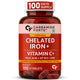 Carbamide Forte Chelated Iron with Vitamin C, B12, Folic Acid and Zn - 100 Tablets
