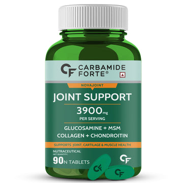 Carbamide Forte Glucosamine Tablets for Joint- Joint Support Supplement with Collagen & Glucosamine Chondroitin MSM | Joint Cartilage Support & Muscle Health | Joint Pain Tablets - 90