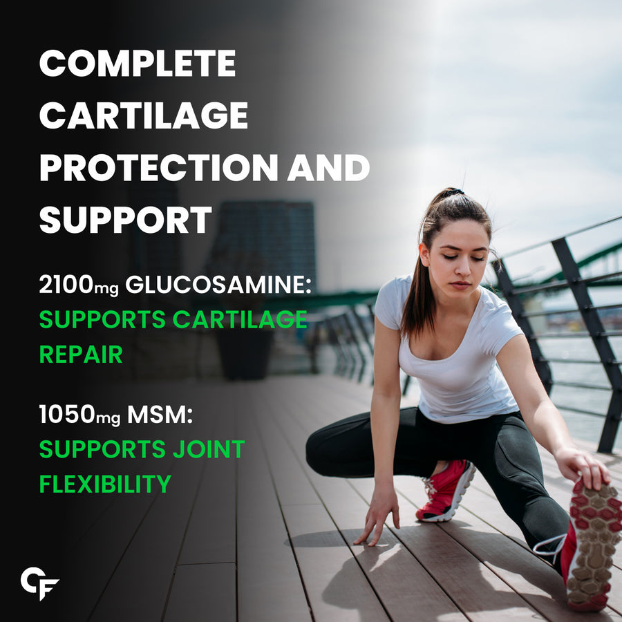 Carbamide Forte Glucosamine Tablets for Joint- Joint Support Supplement with Collagen & Glucosamine Chondroitin MSM | Joint Cartilage Support & Muscle Health | Joint Pain Tablets - 90