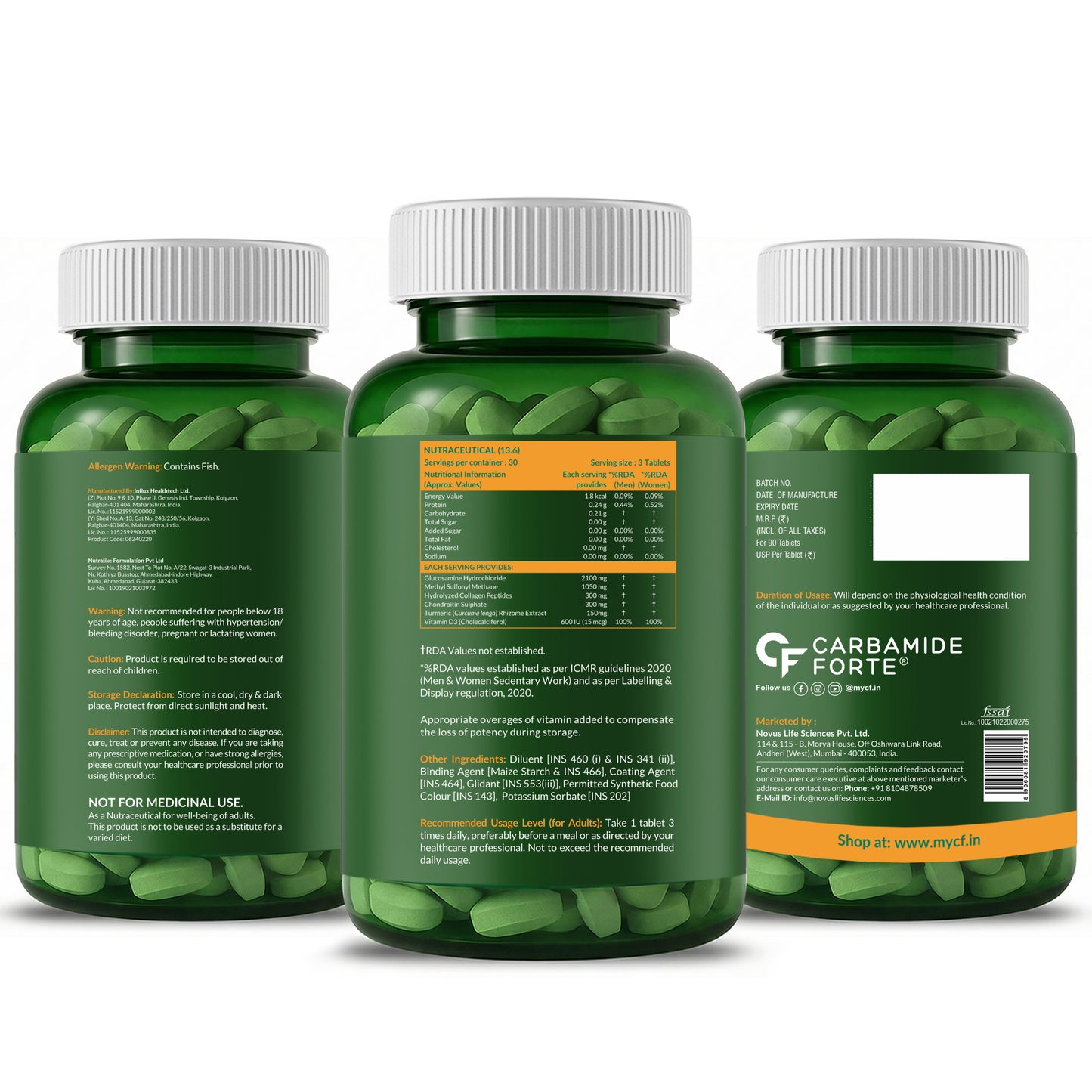 Glucosamine Chondroitin MSM 3900 mg | Joint Support | 90 Tablets