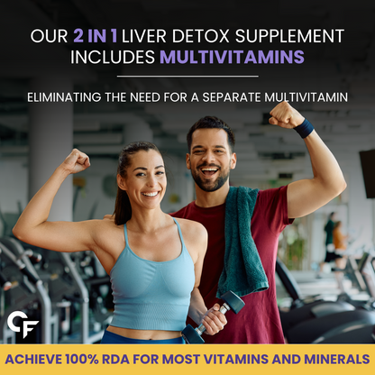 Carbamide Forte Liver Detox Supplement with Milk Thistle Extract 800mg (30:1) | Added Multivitamins & Amino Acid | Liver Support Supplement –120 Veg Tablets