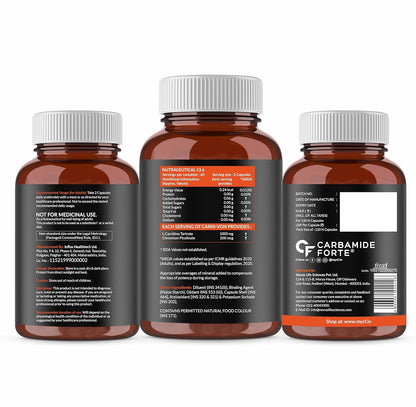 L-Carnitine L-Tartrate – 1000 mg for Energy & Fat Metabolism Support | 120 Tablets|
