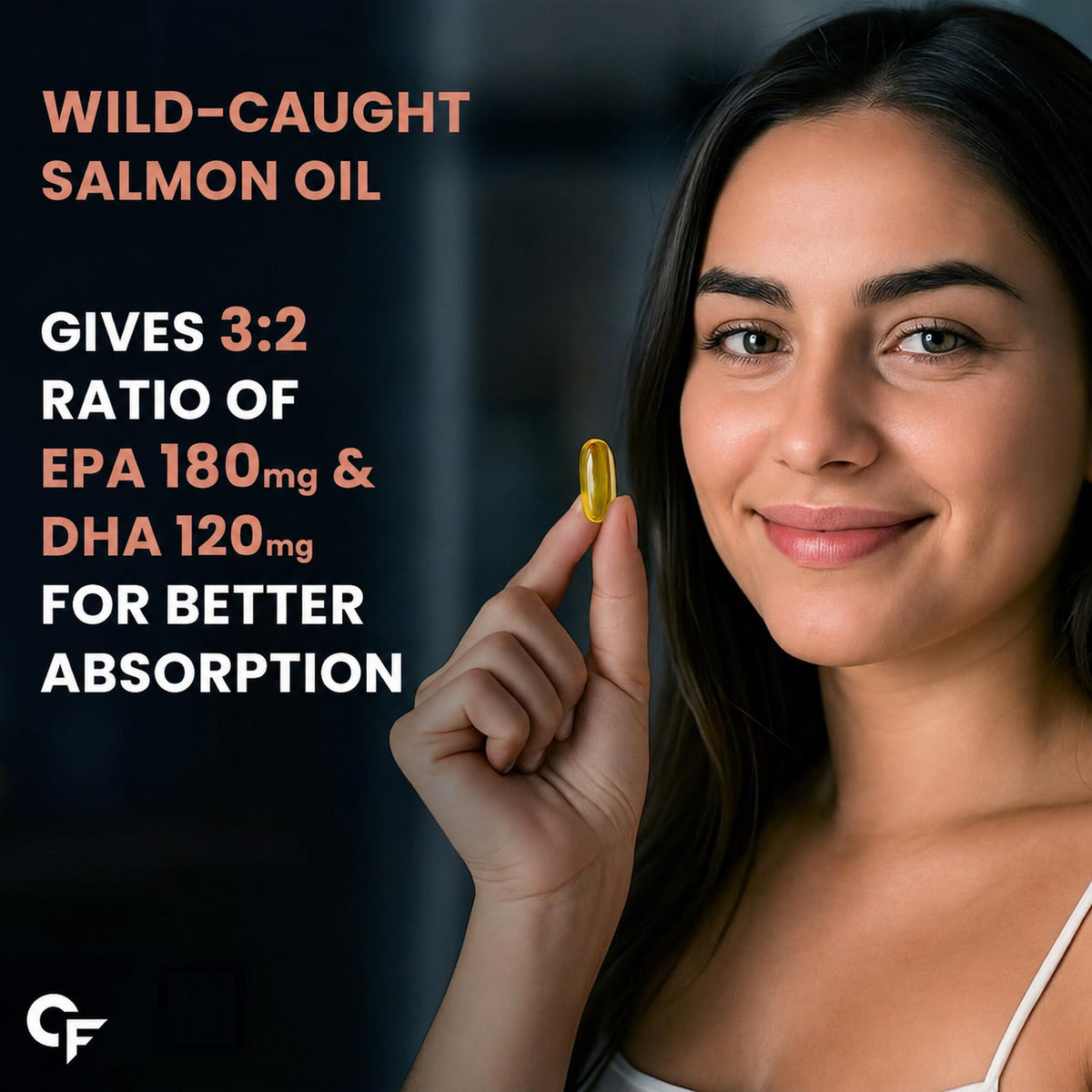 Omega 3 Fish Oil 1000mg with Vitamin D & E – Salmon Fish Oil Softgels (150 Softgels)